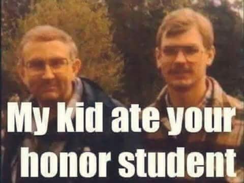 photo caption - My kid ate your honor student