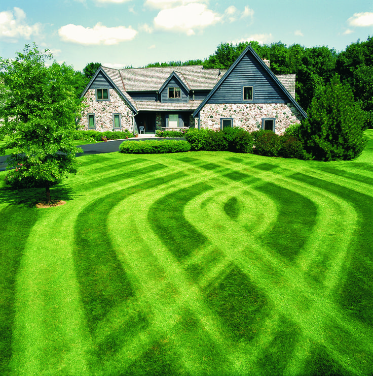 cool lawn mowing patterns