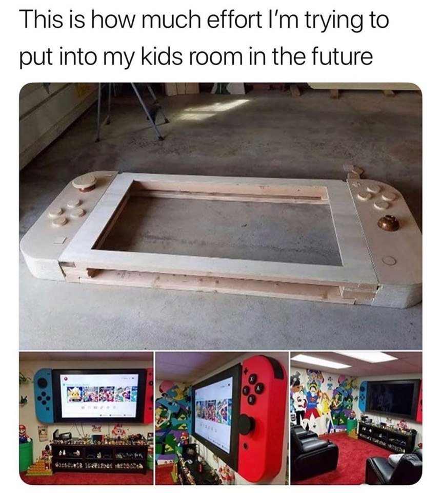 nintendo switch flat screen tv - This is how much effort I'm trying to put into my kids room in the future