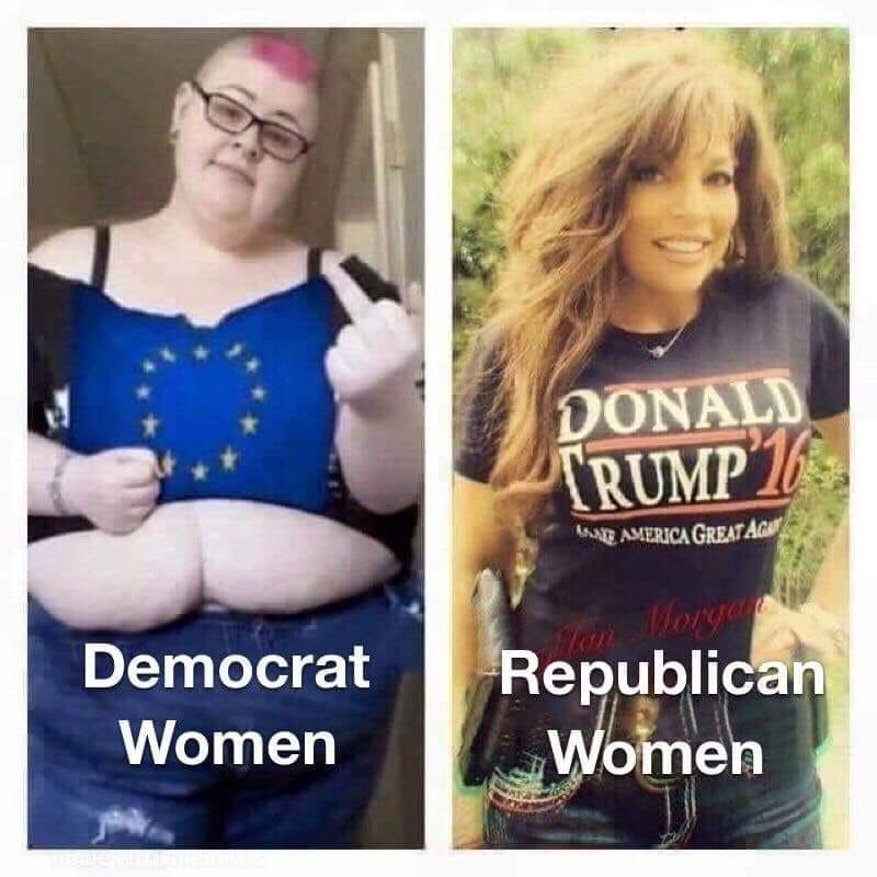 trump women vs hillary women meme - Donald RUMP2 Anal America Great Agu om Les Democrat Women Republican Women