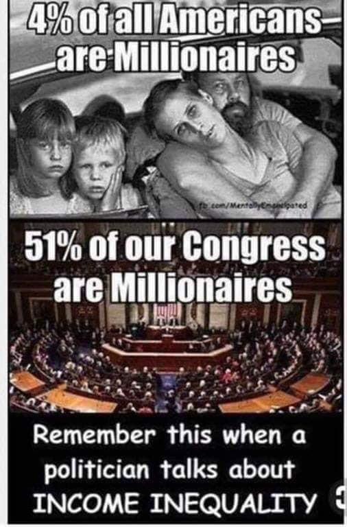 politicians who are millionaires - | 4% of all Americans _are Millionaires to conMantay Esenlared 51% of our Congress are Millionaires Remember this when a politician talks about Income Inequality 4