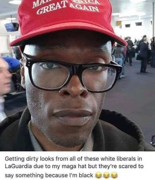 anthony brian logan - Gat Again Getting dirty looks from all of these white liberals in LaGuardia due to my maga hat but they're scared to say something because I'm black