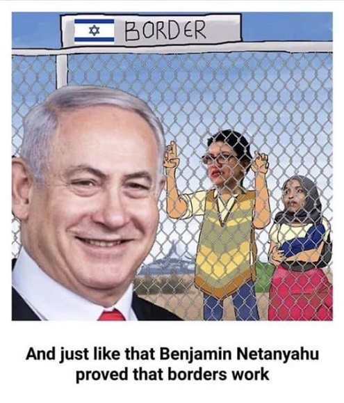 cartoon - O Border And just that Benjamin Netanyahu proved that borders work