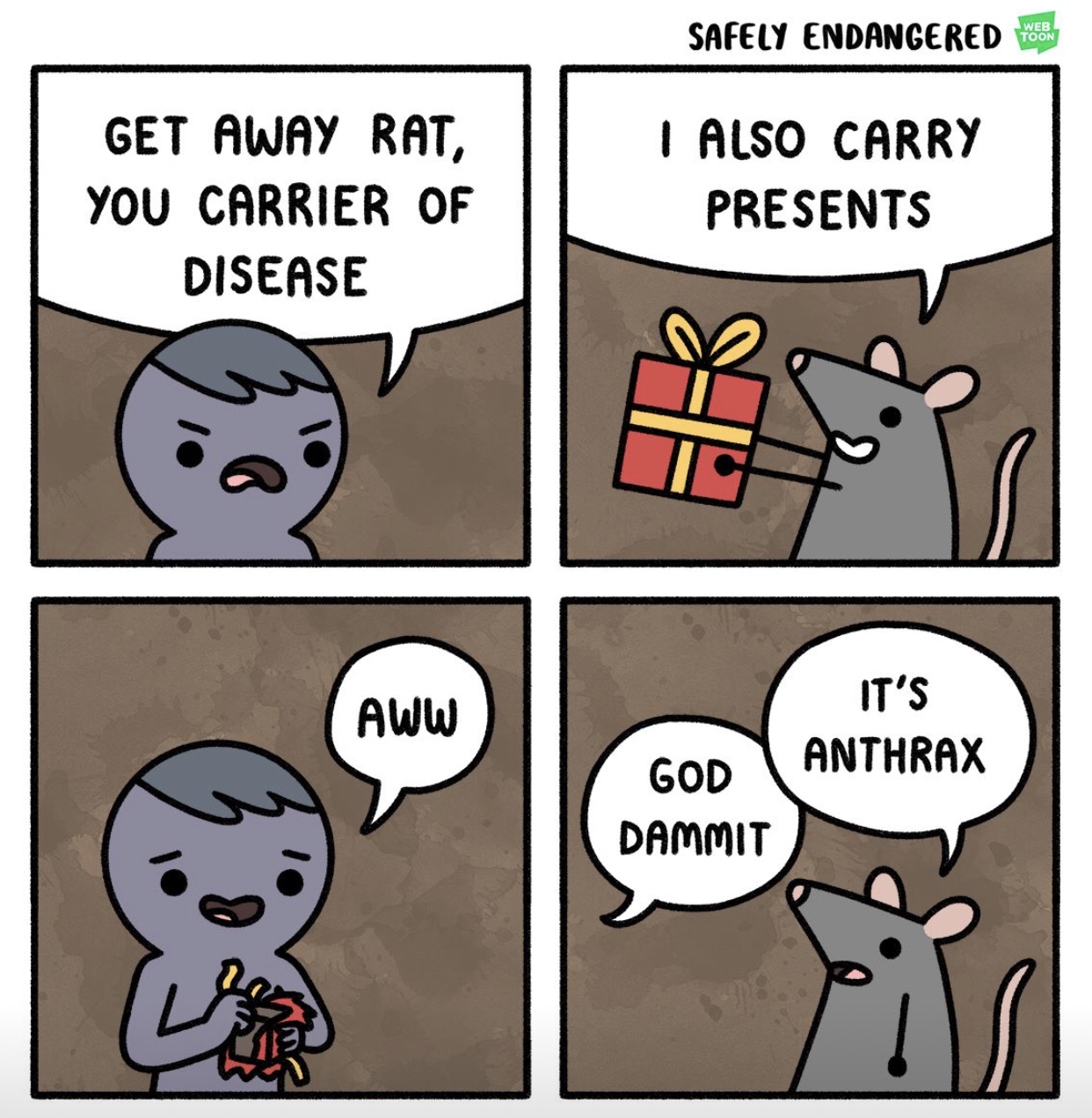 safely endangered rat - Safely Endangered Get Away Rat, You Carrier Of Disease I Also Carry Presents Aww It'S Anthrax God Dammit