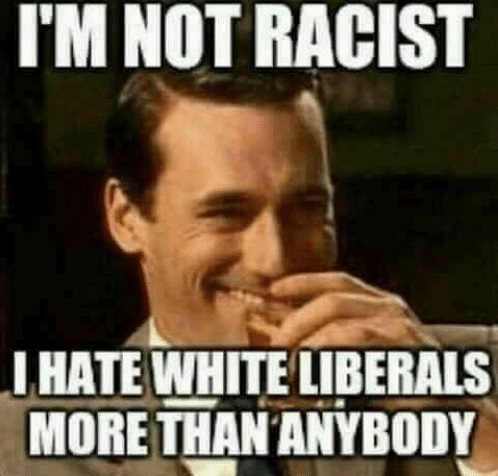 offensive liberal memes - I'M Not Racist I Hate White Liberals More Than Anybody