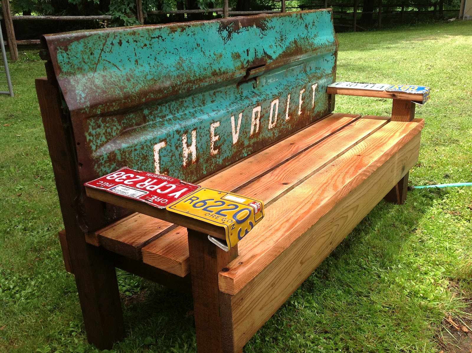 homemade wooden bench