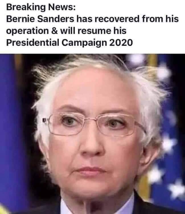 bernie sander - Breaking News Bernie Sanders has recovered from his operation & will resume his Presidential Campaign 2020