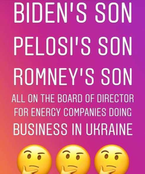 smile - Biden'S Son Pelosi'S Son Romney'S Son All On The Board Of Director For Energy Companies Doing Business In Ukraine