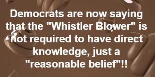 hand - Democrats are now saying that the "Whistler Blower" is not required to have direct knowledge, just a "reasonable belief"!!