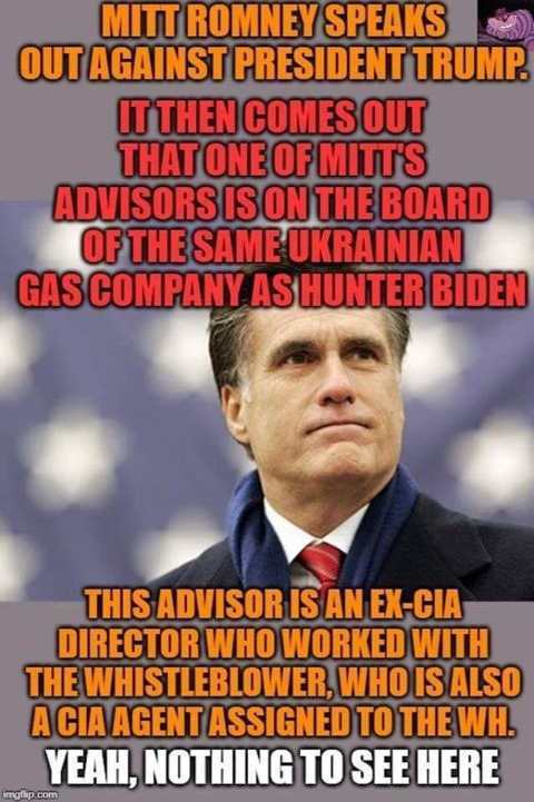 photo caption - Mitt Romney Speaks Out Against President Trump. Itthen Comes Out That One Of Mitt'S Advisors Is On The Board Ofthesame Ukrainian Gascompany Ashunter Biden This Advisor Is An ExCia Director Who Worked With The Whistleblower, Who Is Also Aci