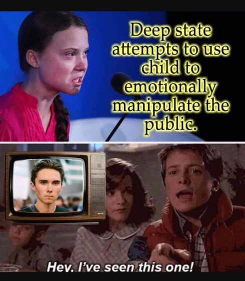Deep state - Deep state attempts to use child to emotionally manipulate the public. Hev. I've seen this one!