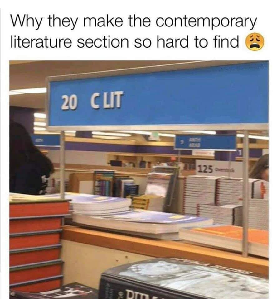 inventory - Why they make the contemporary literature section so hard to find 20 Clit 2 125