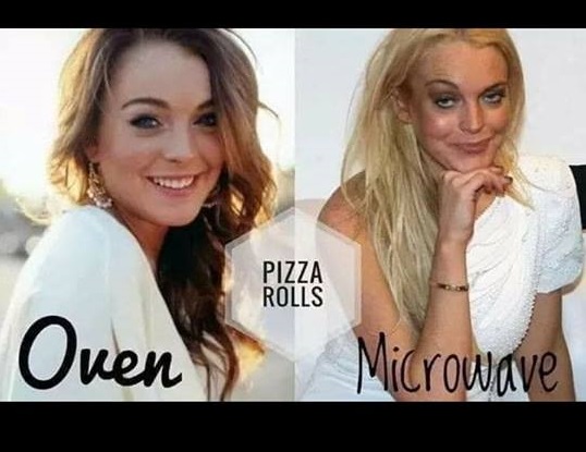 pizza rolls meme lindsay lohan - Pizza Rolls Oven Microwave