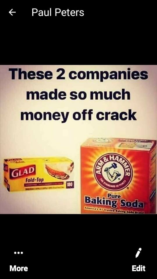 arm and hammer - Paul Peters These 2 companies made so much money off crack Ard Glad Ter foldTop 180 Pure Baking Soda AneDD Trusted More Edit