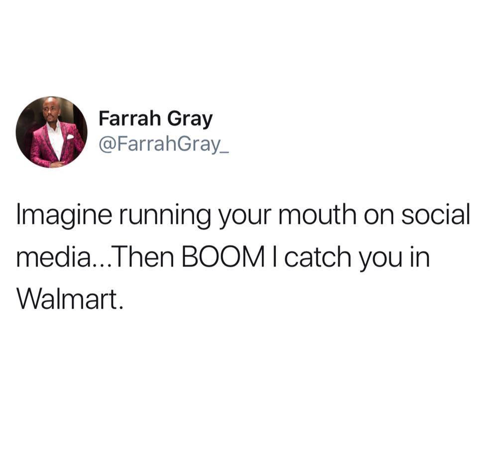 finger in mouth dominance - Farrah Gray Imagine running your mouth on social media... Then Boom I catch you in Walmart.