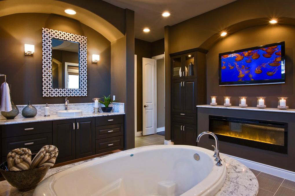 fireplace in master bathroom