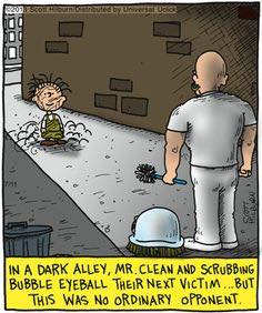 pig pen mr clean - In A Dark Alley, Mr. Clean And Scrubbing Bubble Eyeball Their Next Victim...But This Was No Ordinary Opponent.