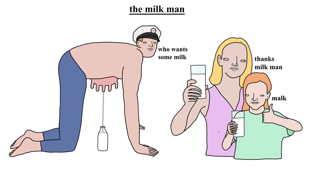chris simpsons artist - the milk man who wants some milk thanks milk man Wn malk