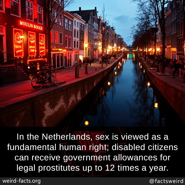 amsterdam red light district - Moulin Rouge non In the Netherlands, sex is viewed as a fundamental human right; disabled citizens can receive government allowances for legal prostitutes up to 12 times a year. weirdfacts.org