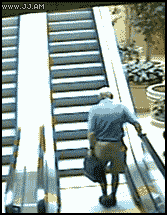 falling up escalator gif -