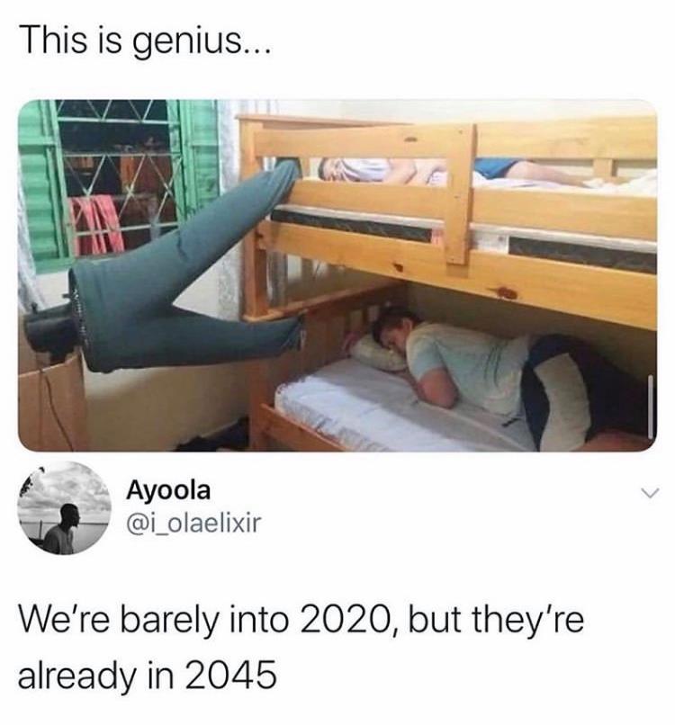 chair - This is genius... Ayoola We're barely into 2020, but they're already in 2045