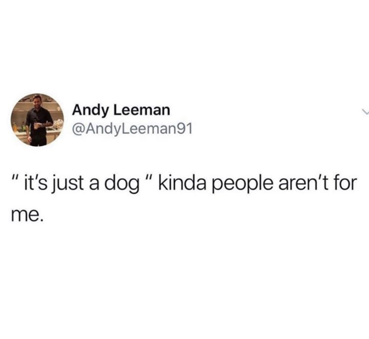 dying from lack of attention meme - Andy Leeman Leeman91 "it's just a dog" kinda people aren't for me.