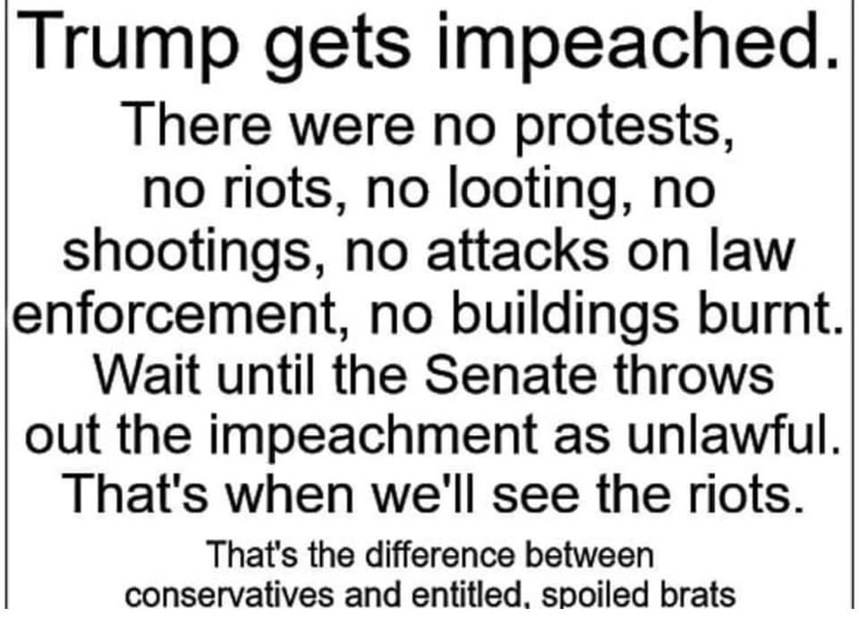 handwriting - Trump gets impeached. There were no protests, no riots, no looting, no | shootings, no attacks on law enforcement, no buildings burnt. Wait until the Senate throws out the impeachment as unlawful. That's when we'll see the riots. That's the 