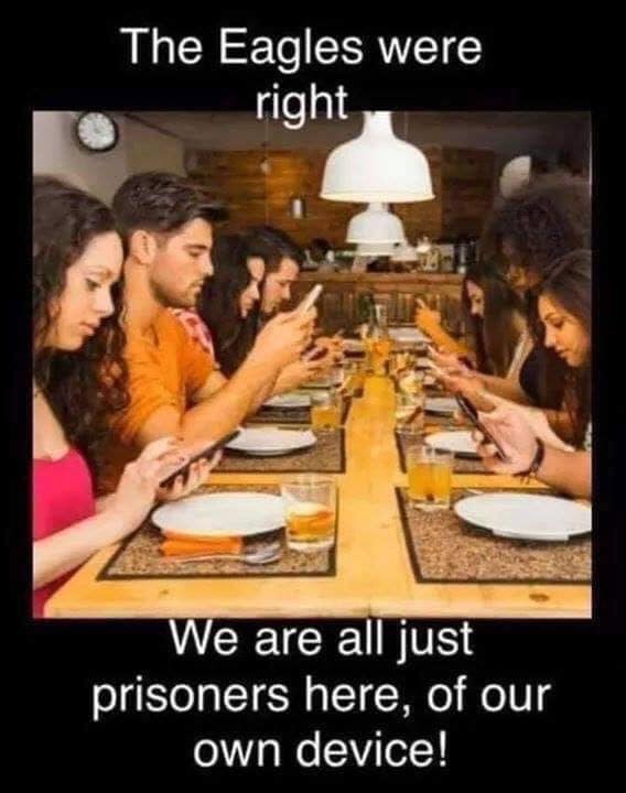 we are all just prisoners here of our own device meme - The Eagles were right We are all just prisoners here, of our own device!
