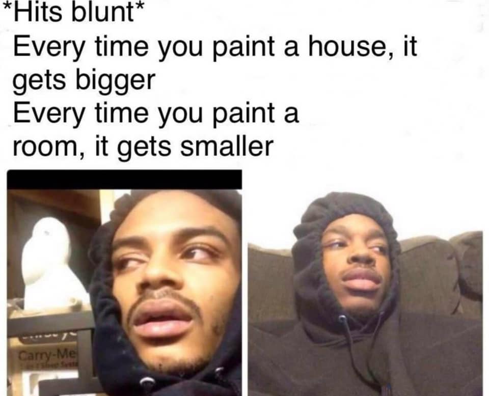 blunt hits - Hits blunt Every time you paint a house, it gets bigger Every time you paint a room, it gets smaller CarryMe