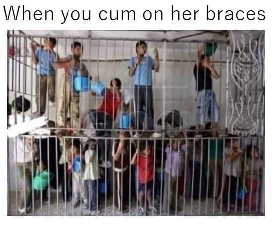 When you cum on her braces