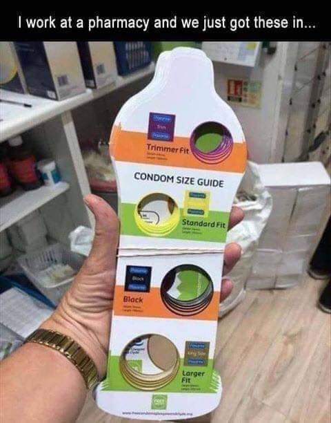 walmart condom size guide - I work at a pharmacy and we just got these in... Trimmer fit Condom Size Guide Standard Fit Black Larger