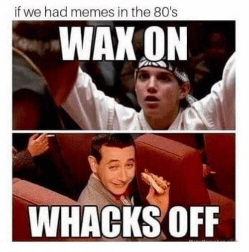 80s memes - if we had memes in the 80's Wax On Whacks Off