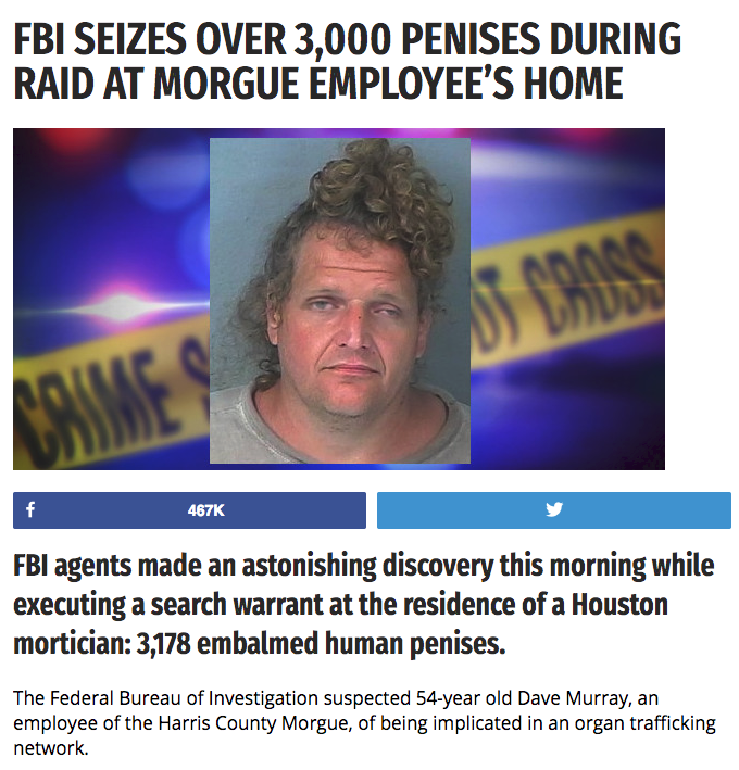 funny memes - fbi seizes over 3000 penises during raid - Fbi Seizes Over 3,000 Penises During Raid At Morgue Employee'S Home Fbi agents made an astonishing discovery this morning while executing a search warrant at the residence of a Houston mortician 3,1