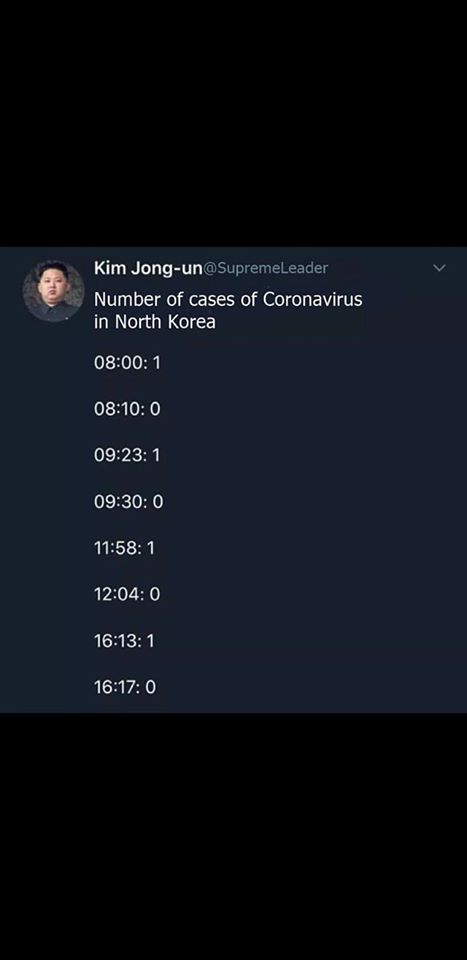 screenshot - Kim Jongun Number of cases of Coronavirus in North Korea 1 0 1 0 1 0 1 0