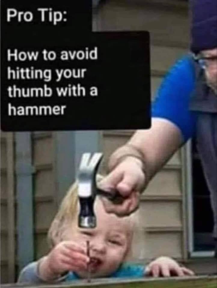 Pro Tip How to avoid hitting your thumb with a hammer