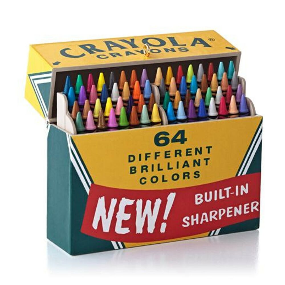 crayola box christmas ornament - 64 Different Brilliant Colors New! Sharpener Built In Sharpener