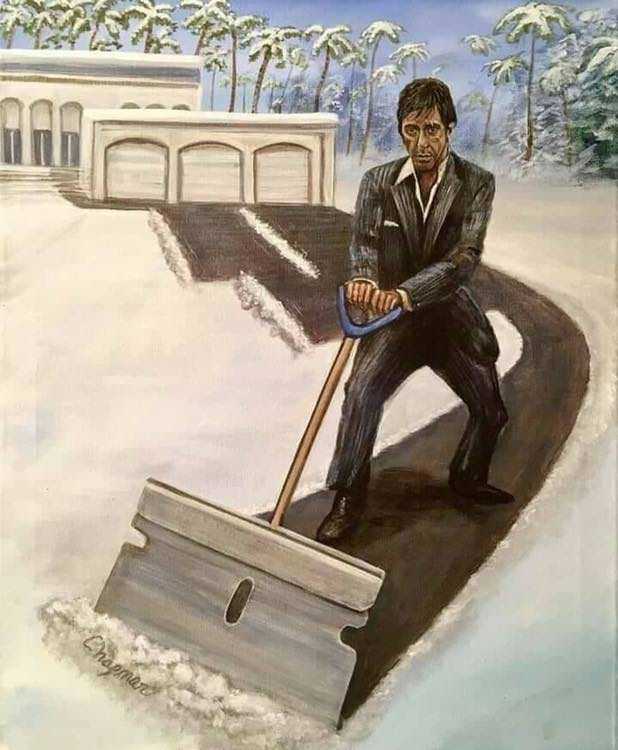 scarface shoveling snow - Uuuu