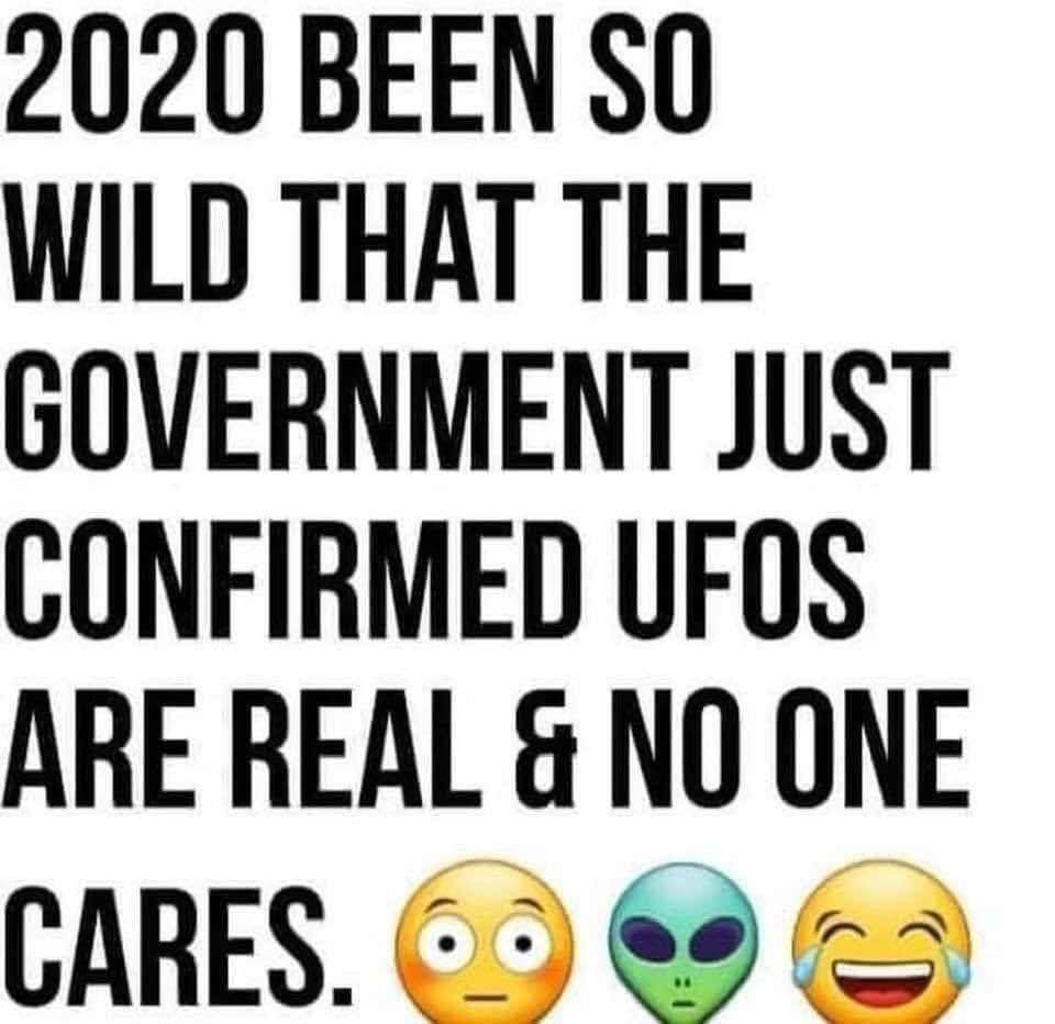 human behavior - 2020 Been So Wild That The Government Just Confirmed Ufos Are Real & No One Cares.