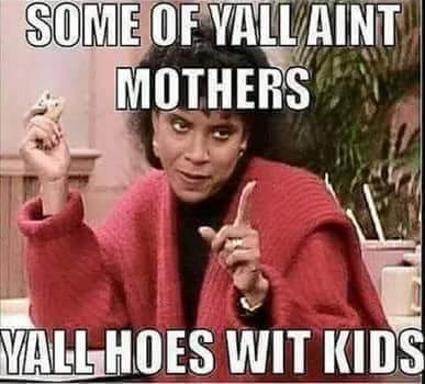 photo caption - Some Of Yall Aint Mothers Vall Hoes Wit Kids