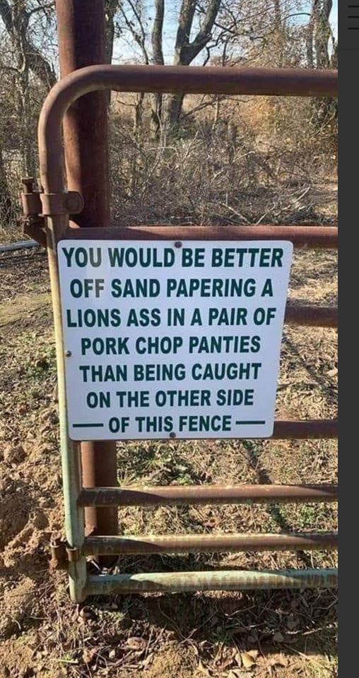 best farm memes - You Would Be Better Off Sand Papering A Lions Ass In A Pair Of Pork Chop Panties Than Being Caught On The Other Side Of This Fence