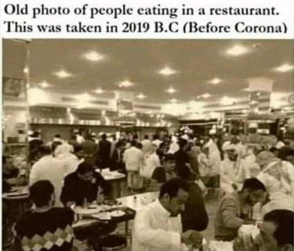 old photo of people eating in a restaurant this picture was taken in 2019 - Old photo of people eating in a restaurant. This was taken in 2019 B.C Before Corona