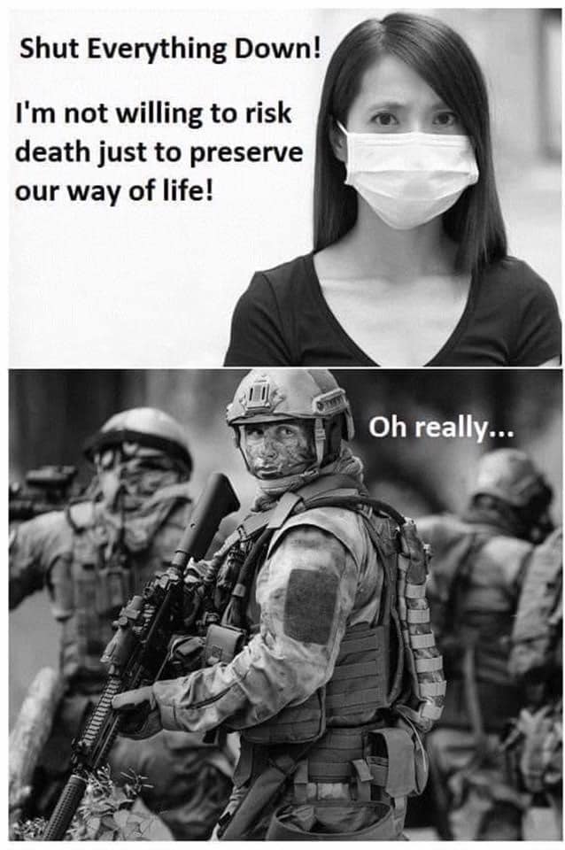 irish defence forces - Shut Everything Down! I'm not willing to risk death just to preserve our way of life! Oh really...