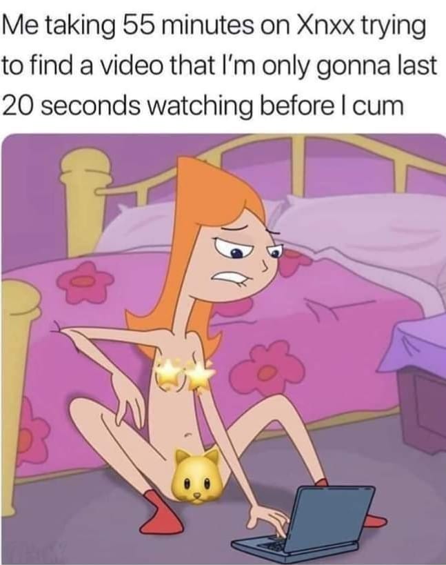 cartoon - Me taking 55 minutes on Xnxx trying to find a video that I'm only gonna last 20 seconds watching before I cum