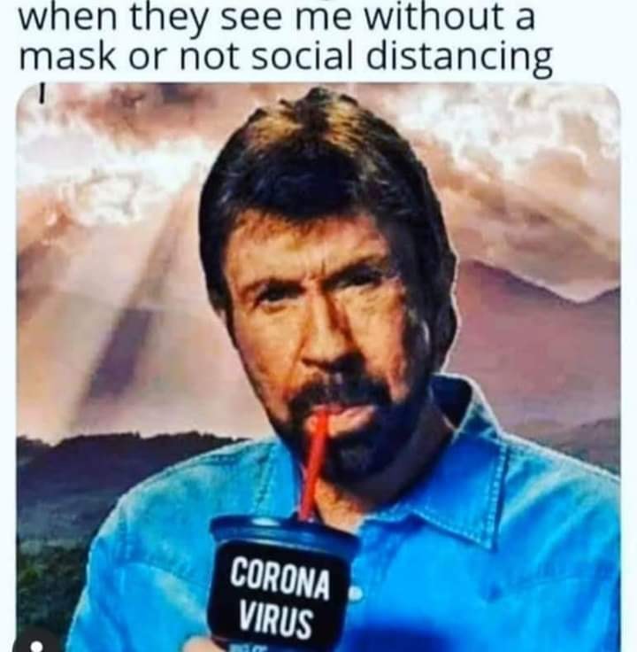 chuck norris corona virus - when they see me without a mask or not social distancing Corona Virus
