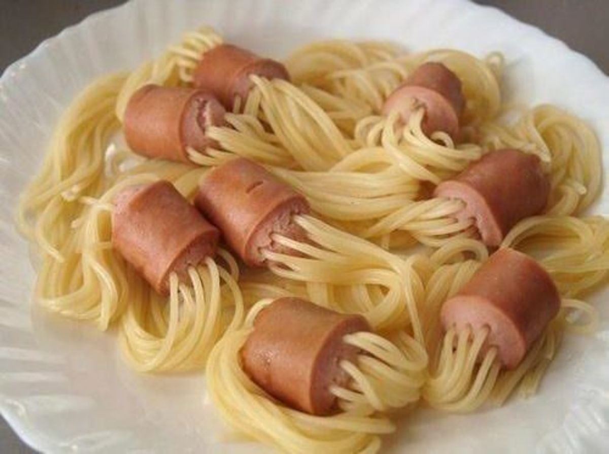 spaghetti in sausage