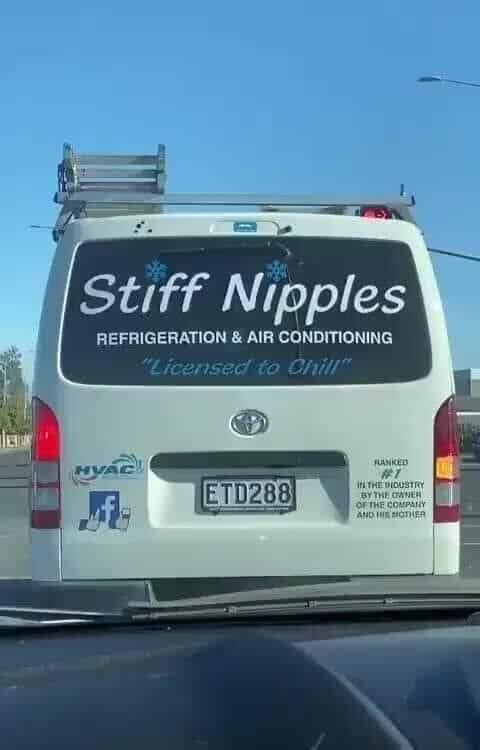 stiff nipple company - Stiff Nipples Refrigeration & Air Conditioning "Licensed to Chill" Funked Hvac ETD288 f. Il The Udostry By The Ciwneh Of The Company And Hoted