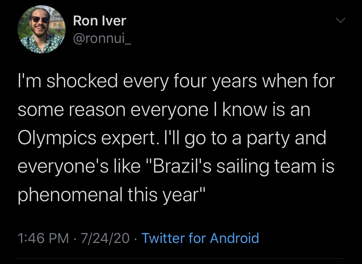 capriciorn memes - Ron Iver I'm shocked every four years when for some reason everyone I know is an Olympics expert. I'll go to a party and everyone's "Brazil's sailing team is phenomenal this year" 72420 Twitter for Android