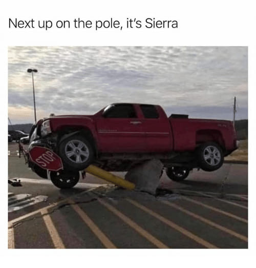 next up on the pole sierra - Next up on the pole, it's Sierra Stop