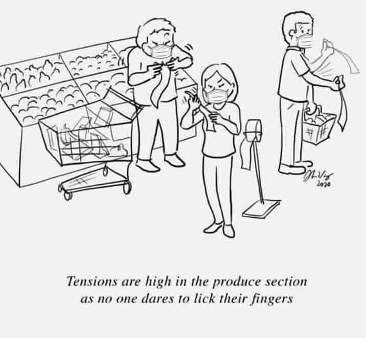 produce section meme - Pole Tensions are high in the produce section as no one dares to lick their fingers