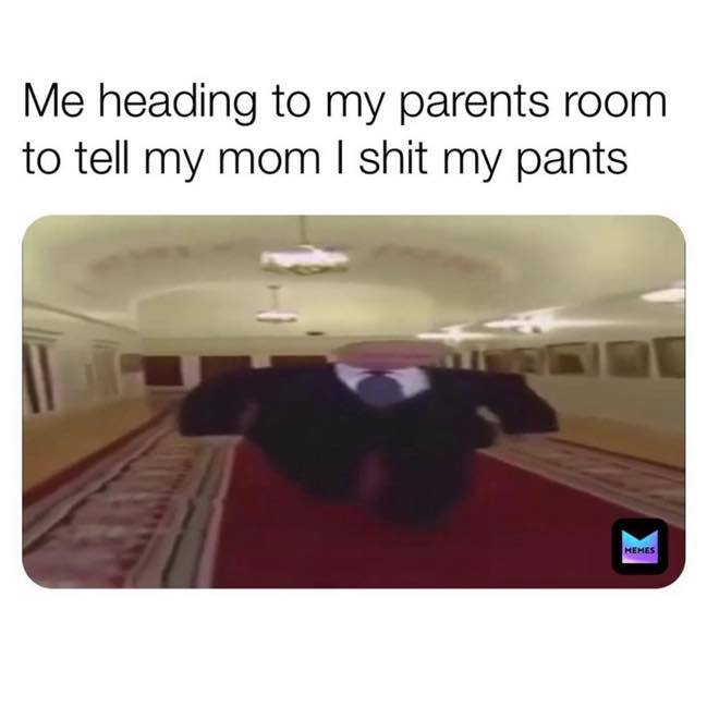 wide putin walking - Me heading to my parents room to tell my mom | shit my pants Memes